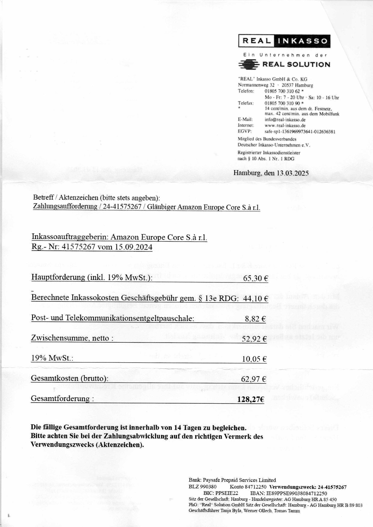 Betrugsschreiben Seite 2