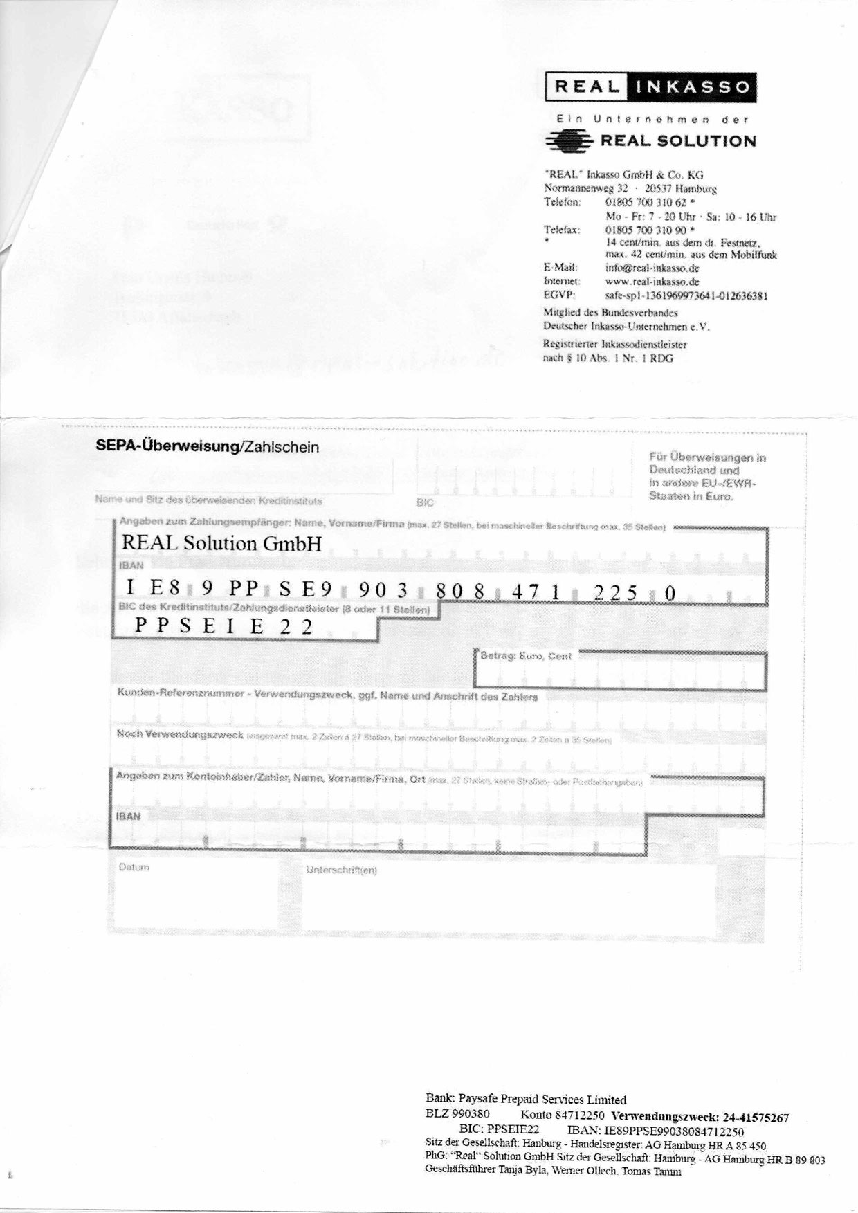 Betrugsschreiben Seite 2